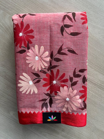 Hand Painted Bengal Cotton Saree - 36745