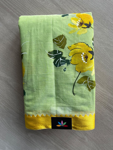 Hand Painted Bengal Cotton Saree - 36746