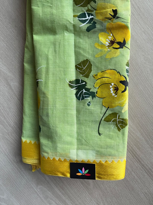 Hand Painted Bengal Cotton Saree - 36746