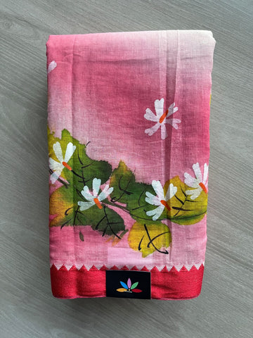Hand Painted Bengal Cotton Saree - 36747