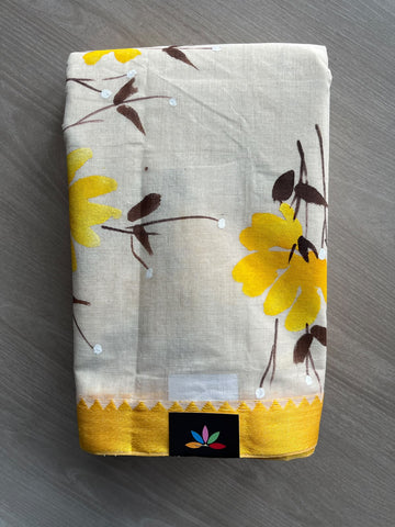 Hand Painted Bengal Cotton Saree - 36748