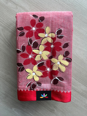 Hand Painted Bengal Cotton Saree - 36749