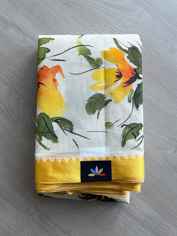 Hand Painted Bengal Cotton Saree - 36750