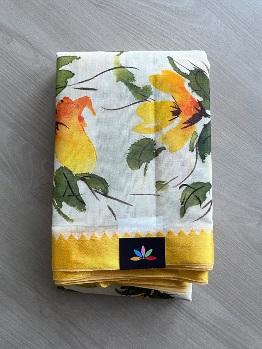 Hand Painted Bengal Cotton Saree - 36750