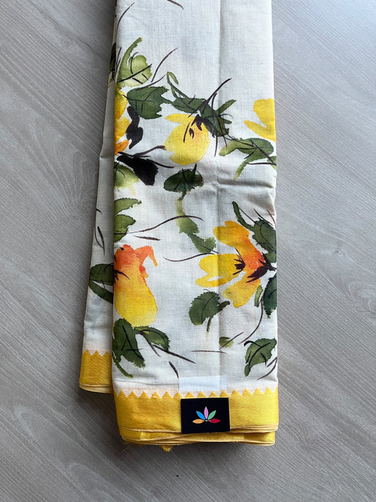 Hand Painted Bengal Cotton Saree - 36750