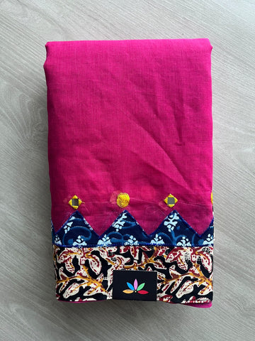 Appliqué work Bengal Cotton Saree (Without blouse) - 36758