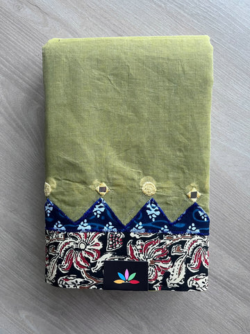 Appliqué work Bengal Cotton Saree (Without blouse) - 36759