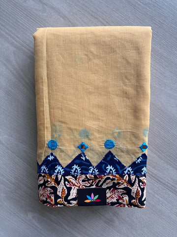 Appliqué work Bengal Cotton Saree (Without blouse) - 36760