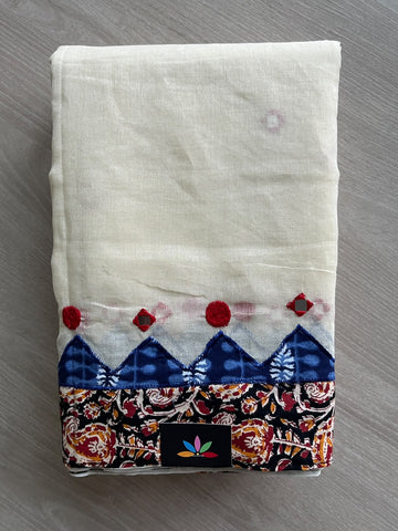 Appliqué work Bengal Cotton Saree (Without blouse) - 36764