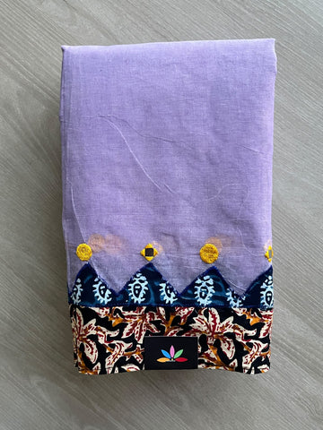 Appliqué work Bengal Cotton Saree (Without blouse) - 36767