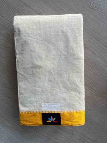 Contrast Border Plain Cotton Starched Saree (Without Blouse) - 36802-36803