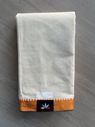 Contrast Border Plain Cotton Starched Saree (Without Blouse) - 36804-36805