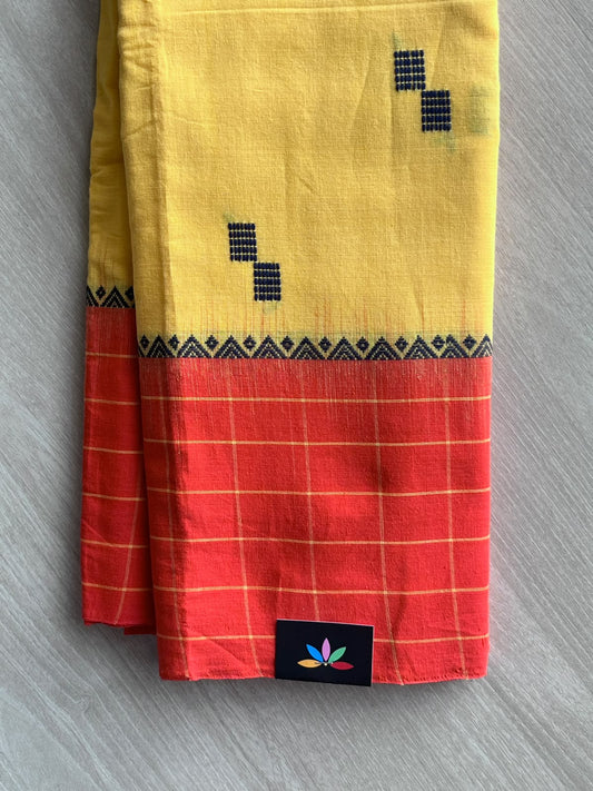 Sand Yellow Bengal Soft Cotton Saree (Without Blouse) - 36814-36815