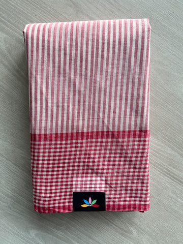 Simple Striped Cotton Saree (Without blouse) -36829-36830