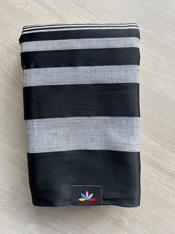 Striped Soft Cotton Saree (Without blouse) - 36838