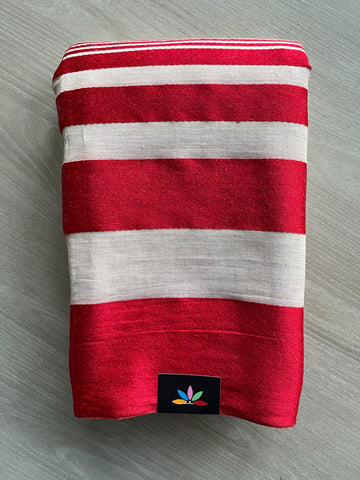 Striped Soft Cotton Saree (Without blouse) - 36839