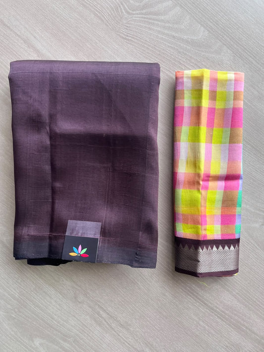 Handloom Mangalagiri Silk Cotton Saree With Digital Printed Blouse Fabric - 36932