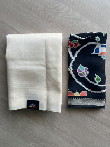 Handloom Mangalagiri Silk Cotton Saree With Digital Printed Blouse Fabric - 36933