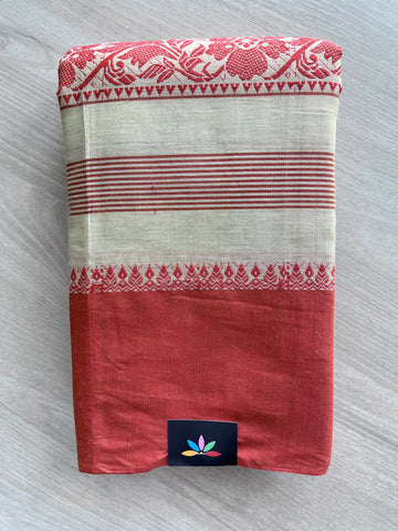 Bengal Soft Cotton Saree (Without Blouse) - 36992-36993