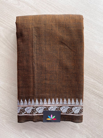 Leaf Border Bengal Soft Cotton Saree (Without Blouse) - 36999