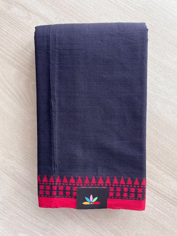 Temple Border Bengal Soft Cotton Saree (Without Blouse) - 37000