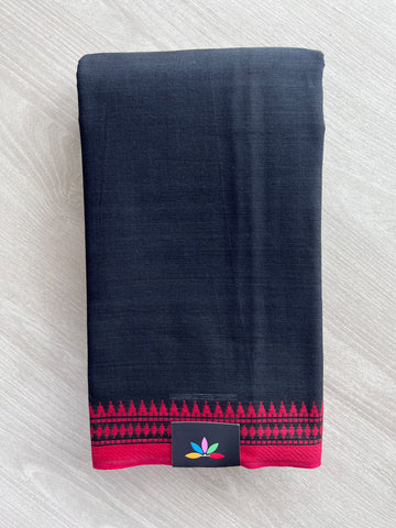 Temple Border Bengal Soft Cotton Saree (Without Blouse) - 37006-37007