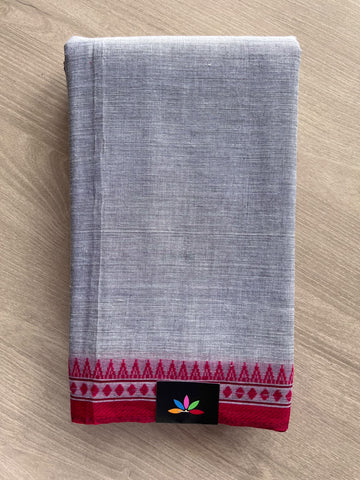 Temple Border Bengal Soft Cotton Saree (Without Blouse) - 37010-37011