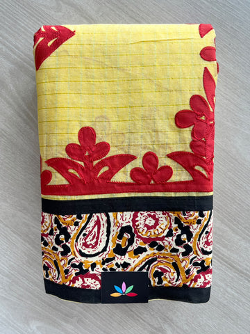 Appliqué work Bengal Cotton Saree (Without blouse) - 37014