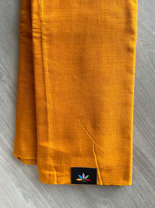 Vivid Orange Bengal Soft Cotton Saree (Without Blouse) - 37052