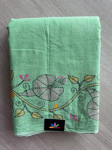 Kantha Stitch Cotton Saree - 37068