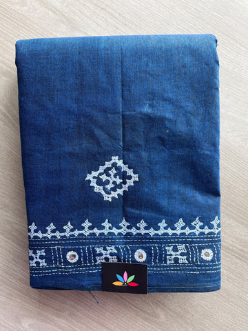 Kantha Stitch Cotton Saree - 37074