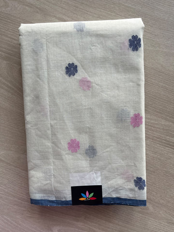 Handloom Bengal Cotton Jamdani Saree (Without Blouse) - 37081