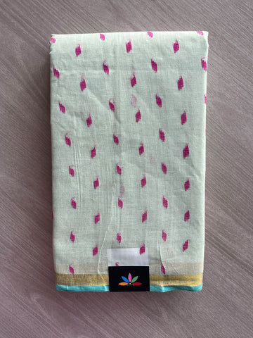 Handloom Bengal Cotton Jamdani Saree (Without Blouse) - 37085