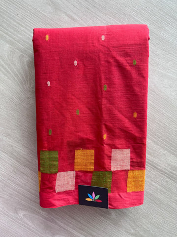 Handloom Bengal Cotton Jamdani Saree (Without Blouse) - 37087