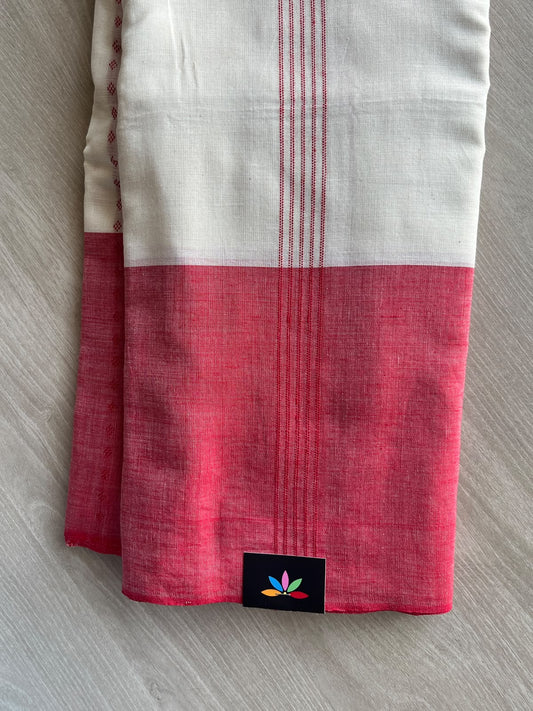 Off-White Bengal Soft Cotton Saree - 37134