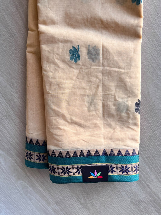Peach Tangail Bengal Cotton Saree - 37140