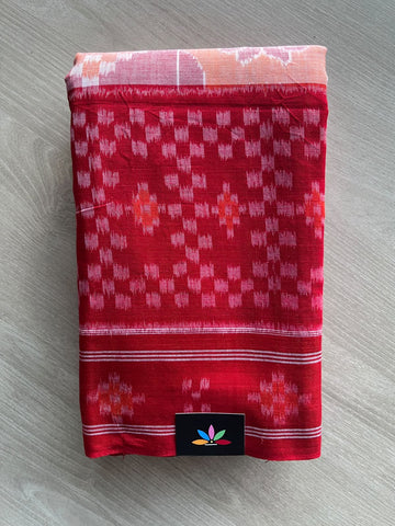 Multi-Color Handloom Orissa Ikkat Cotton Saree (Without blouse) - 37150