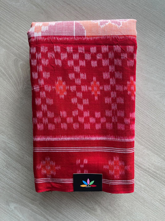 Multi-Color Handloom Orissa Ikkat Cotton Saree (Without blouse) - 37150