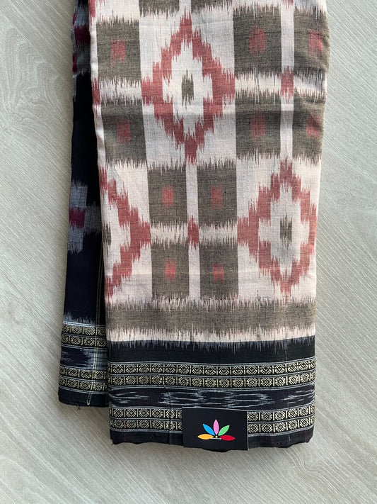 Multi-Color Handloom Orissa Ikkat Cotton Saree (Without blouse) - 37152