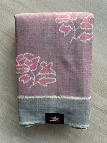 Dusty Rose Handloom Orissa Ikkat Cotton Saree - 37158