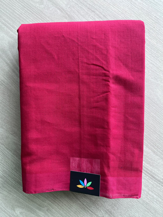 Ruby Red Plain Mangalagiri Handloom Cotton Saree - 37176