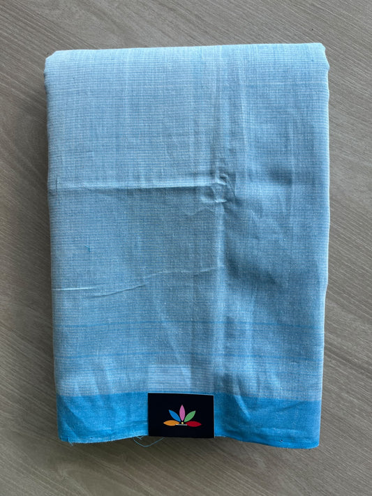 Sky Blue Plain Mangalagiri Handloom Cotton Saree - 37178