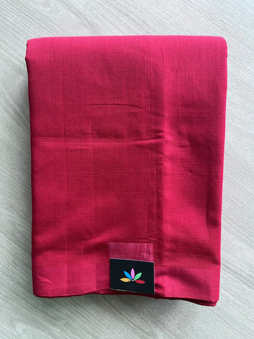 Amaranth Red Plain Mangalagiri Handloom Cotton Saree - 37182
