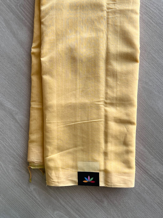 Sand Gold Shade Plain Mangalagiri Handloom Cotton Saree - 37185