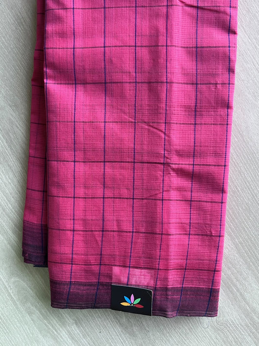 Checked Mangalagiri Handloom Cotton Saree - 37198