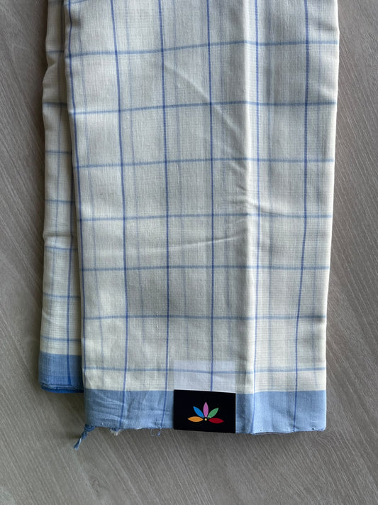 Checked Mangalagiri Handloom Cotton Saree - 37201