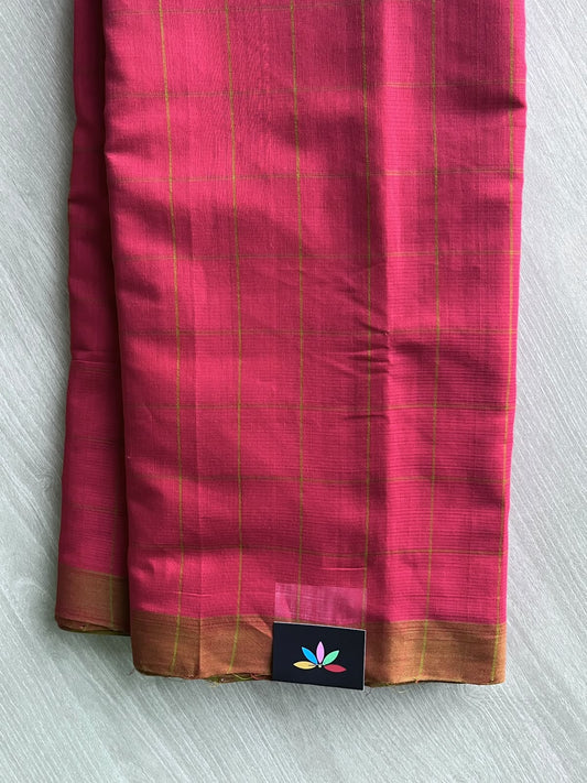Checked Mangalagiri Handloom Cotton Saree - 37202