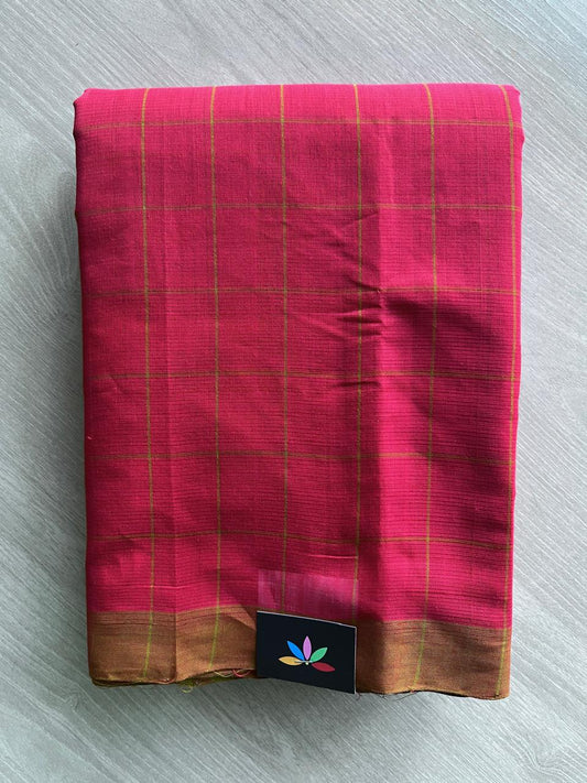 Checked Mangalagiri Handloom Cotton Saree - 37202