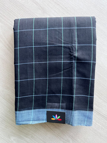 Checked Mangalagiri Handloom Cotton Saree - 37203