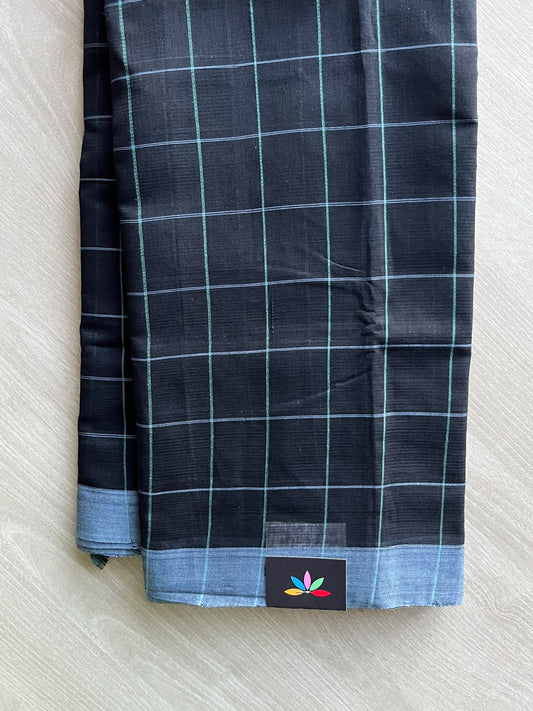 Checked Mangalagiri Handloom Cotton Saree - 37203